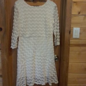 Western Country Wrangler Off White Lace Dress